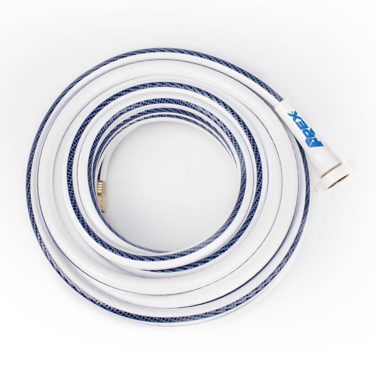 Teknor Apex NeverKink hose on a boat deck showing kink resistance.