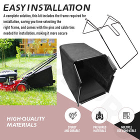 TEKONPRO durable stitching on grass catcher bag for long use.