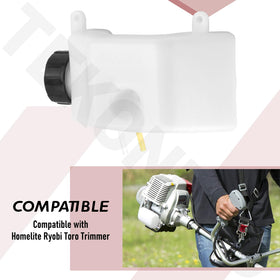 TEKONPRO fuel tank assembly for RY28140 closeup, durable containment for fuel.