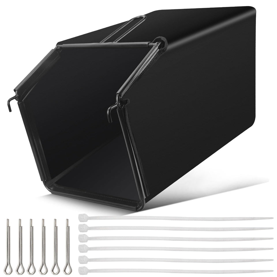 TEKONPRO rear grass catcher bag with frame keeps clippings contained on Kobalt 40V.