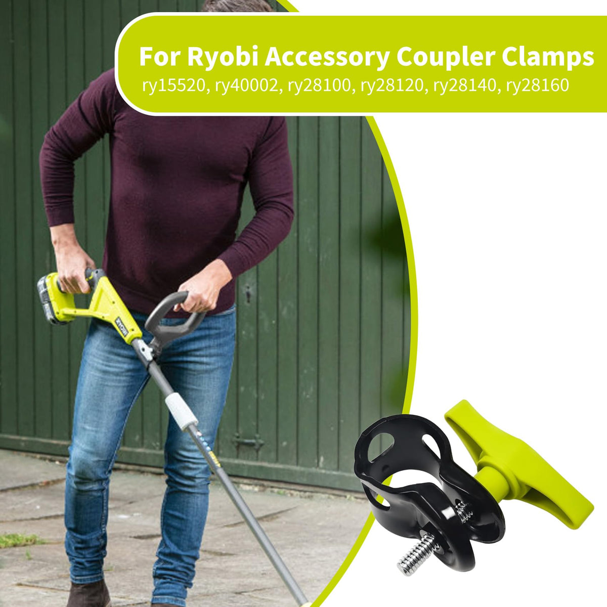 Tellfeel Ryobi Ridgid Echo compatibility guide image suggests versatile use across brands