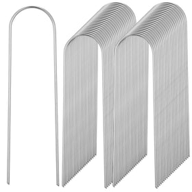 Telooco 150-pack U Shape Stakes packshot secures irrigation lines with durable steel.