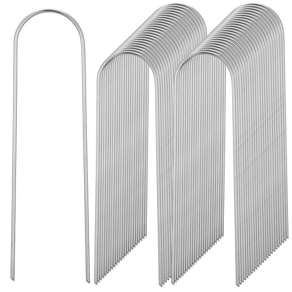 Telooco 150-pack U Shape Stakes packshot secures irrigation lines with durable steel.