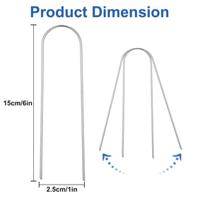 Telooco 6-inch galvanized stakes close-up shows rust-resistant design for outdoor use.