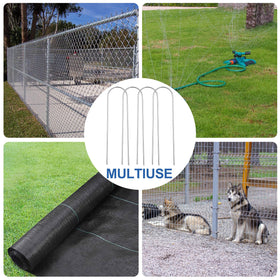 Telooco all-weather landscape stakes suitable for hose lines, netting, and fabric barriers.