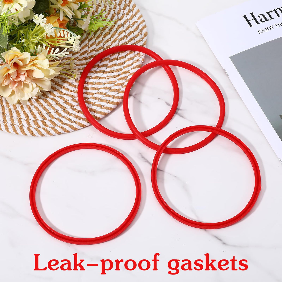 Telooco base seal ring set packaging; clear red color for visibility.