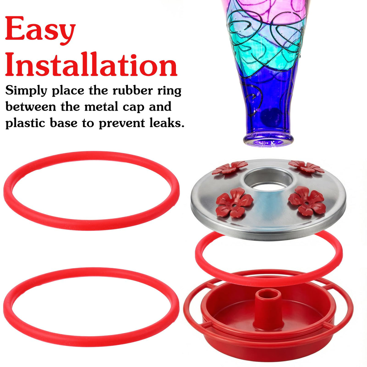 Telooco 4-pack gasket set simplifies replacements and keeps feeders ready.