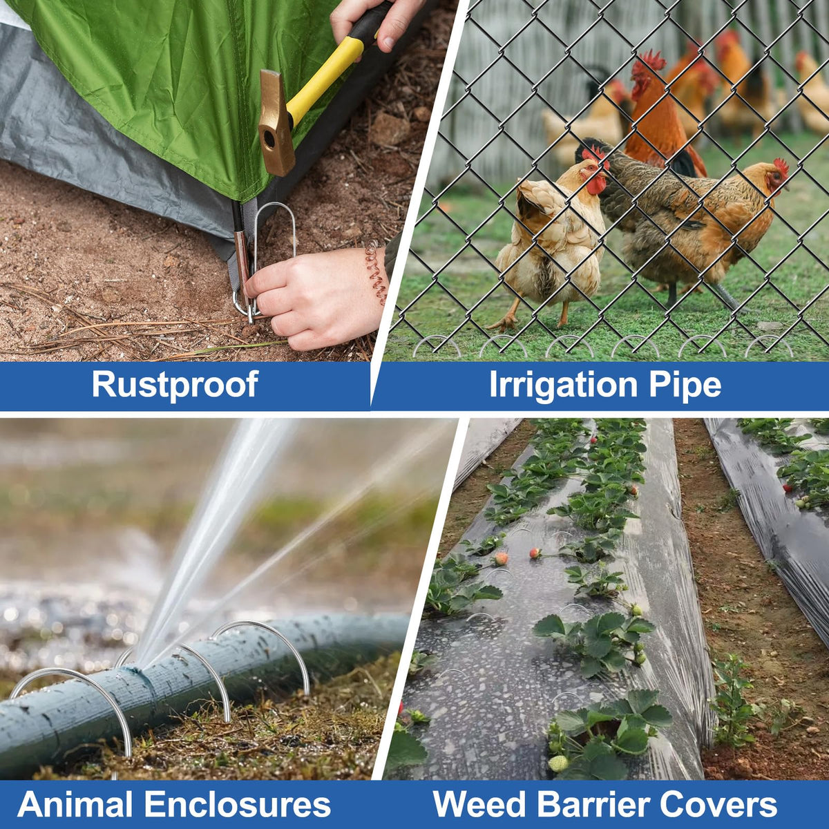 Telooco reusable adjustable garden stakes support flexible drip layouts.