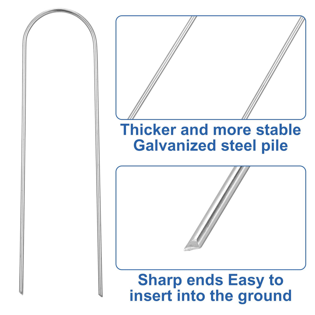 Telooco rust-resistant outdoor stakes secure drip tubing across lawns and beds.