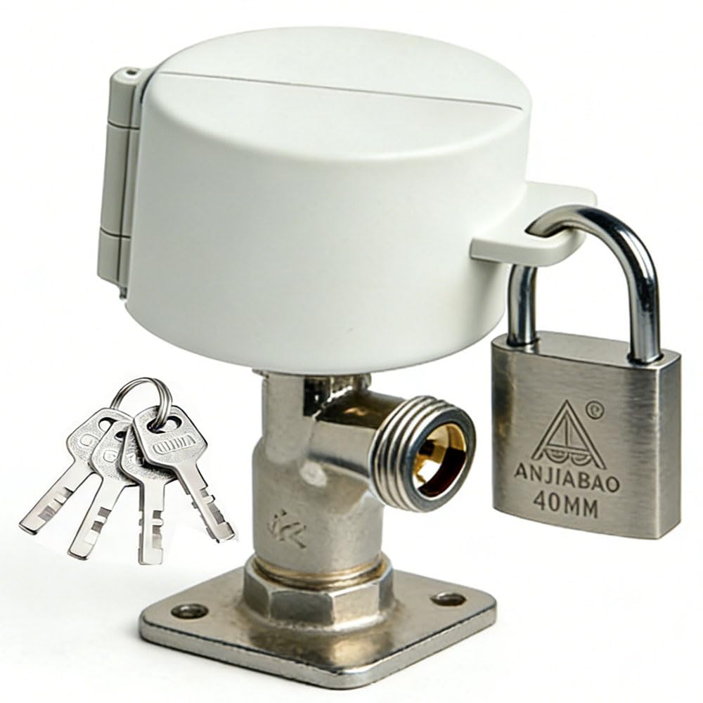 TEMEILI durable metal faucet lock protects valves from tampering and weather