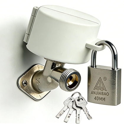 TEMEILI outdoor faucet lock cover secures a garden spigot, reducing unauthorized water use