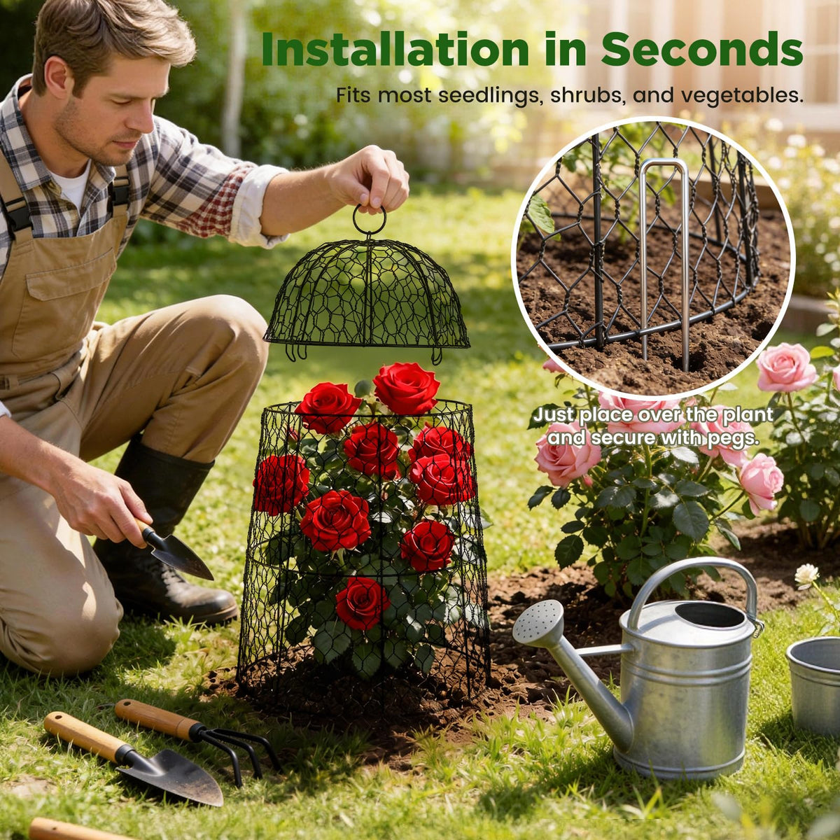 TEMFAR complete garden protectors set helps guard vegetables and flowers