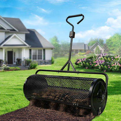 TEMFAR compost spreader 44in in push tow mode for even coverage