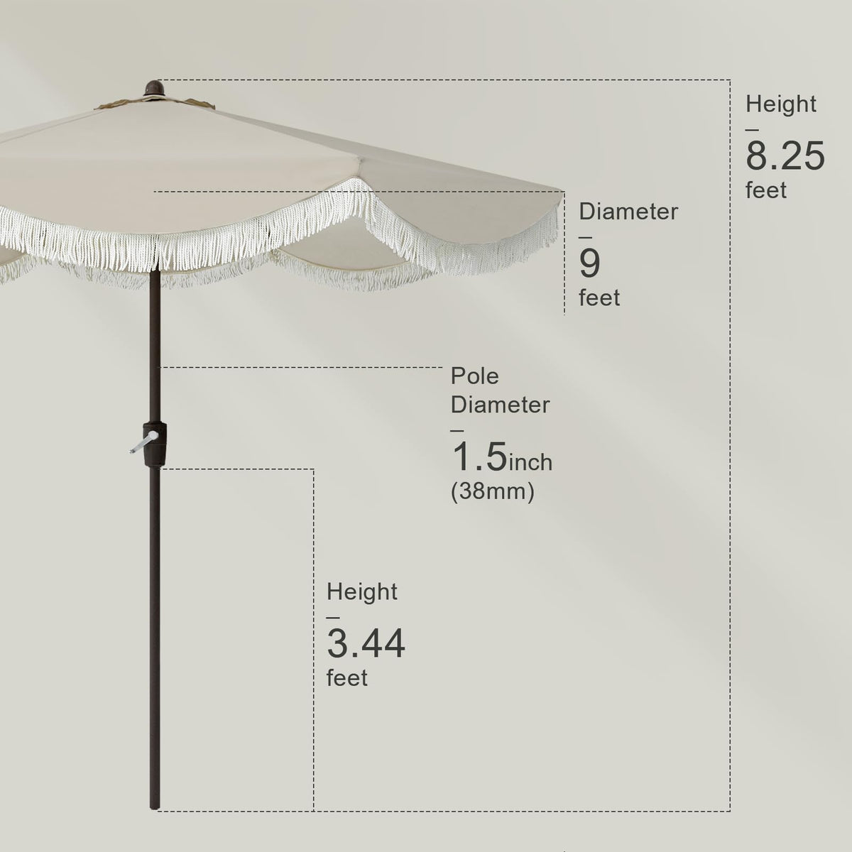 Tempera 9ft canopy fits 42-54 inch tables and 4-6 chairs for gatherings.