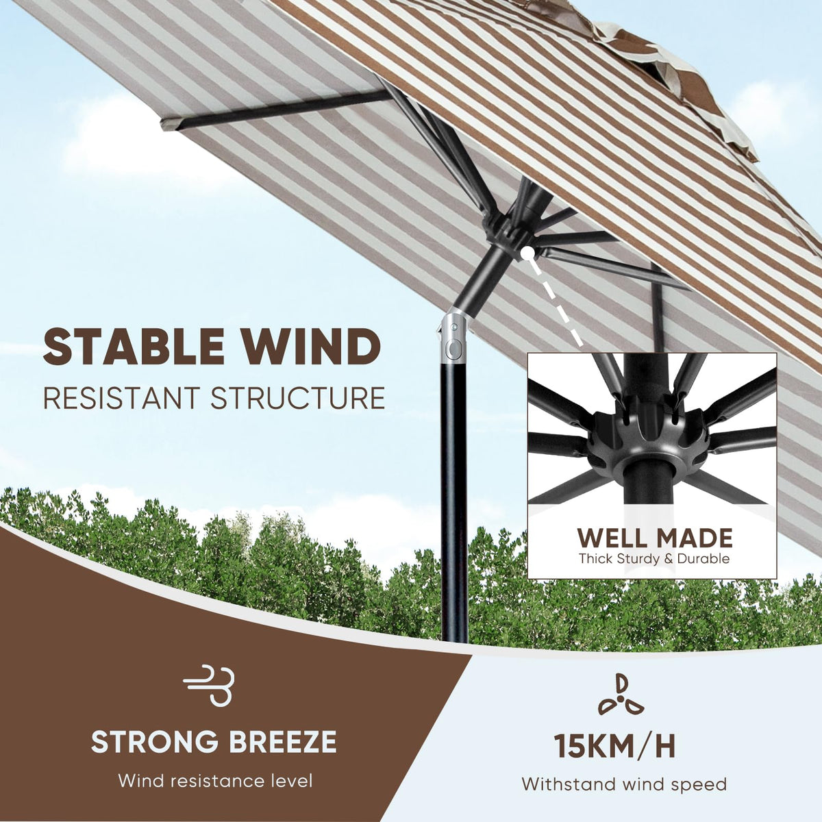 Tempera crank and tilt mechanism enables quick shade adjustments