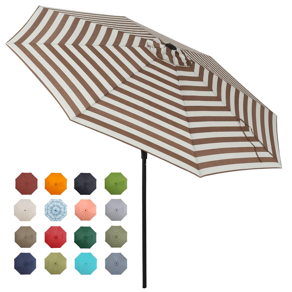 Tempera 9ft patio umbrella with push-button tilt for easy shade