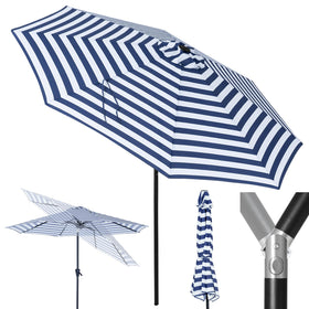 Tempera 9ft patio umbrella with push-button tilt provides versatile shade for outdoor dining