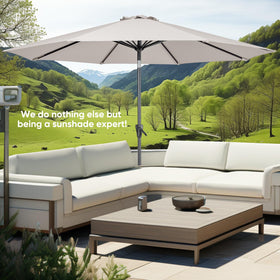 Tempera beige fade-resistant canopy maintains color under sun