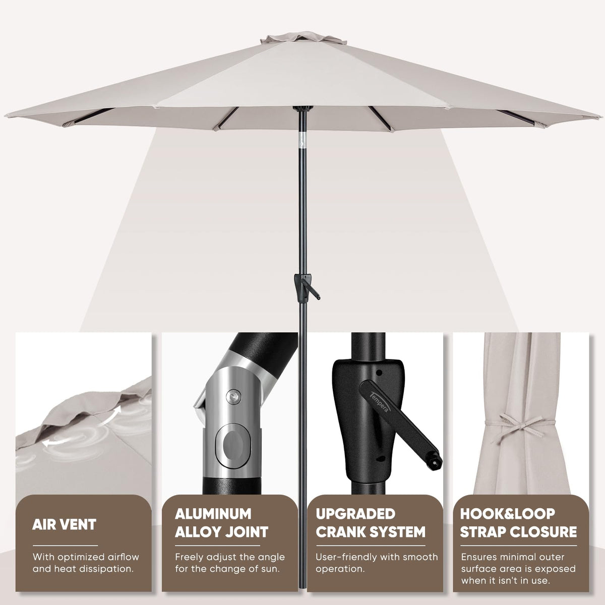 Tempera rust-resistant aluminum pole for durable outdoor use