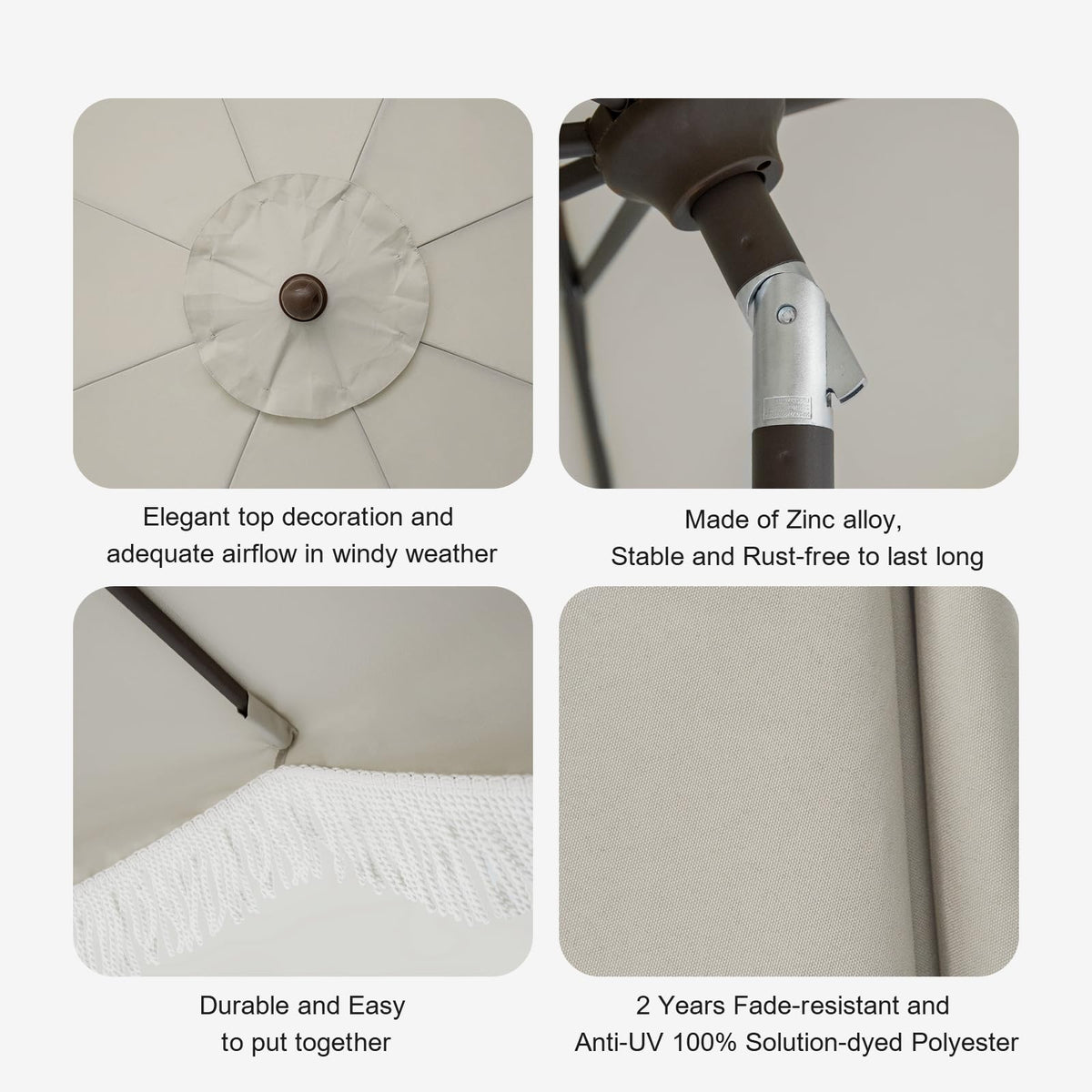Tempera 9ft auto-tilt mechanism provides easy shade changes.