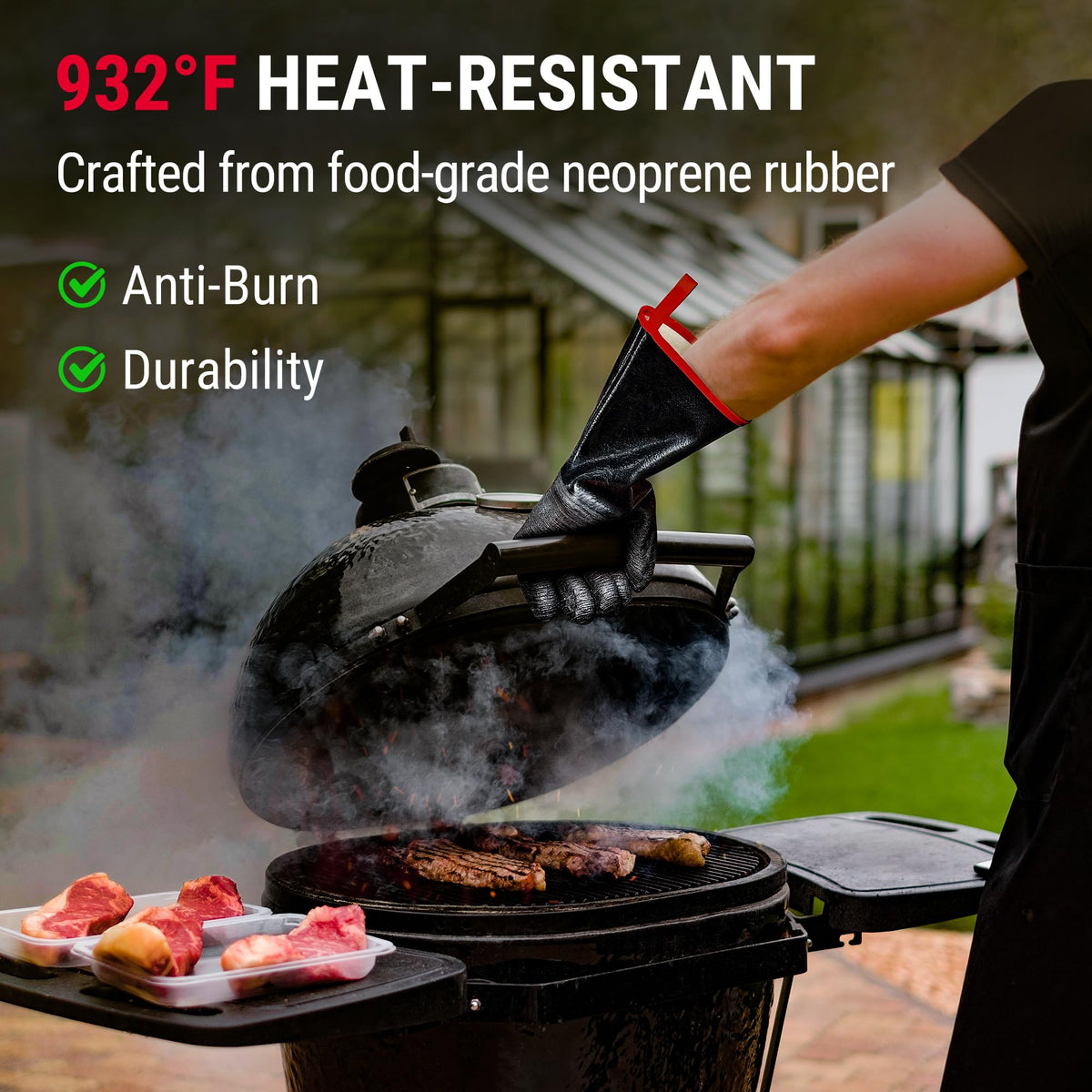 TempPro 17-inch arm sleeve providing forearm protection during cooking.