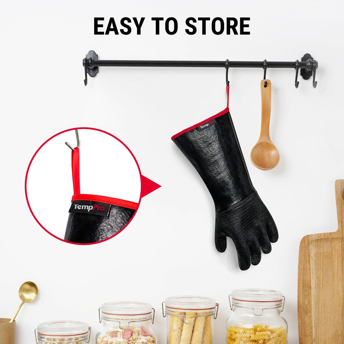 TempPro cotton lining adds comfort during long cooking sessions.