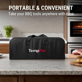 TempPro fork with sturdy tines for clean cuts and secure meat handling.