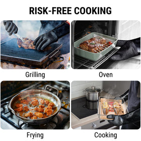 TempPro gloves used for grilling, smoking, baking, and rotisserie tasks.