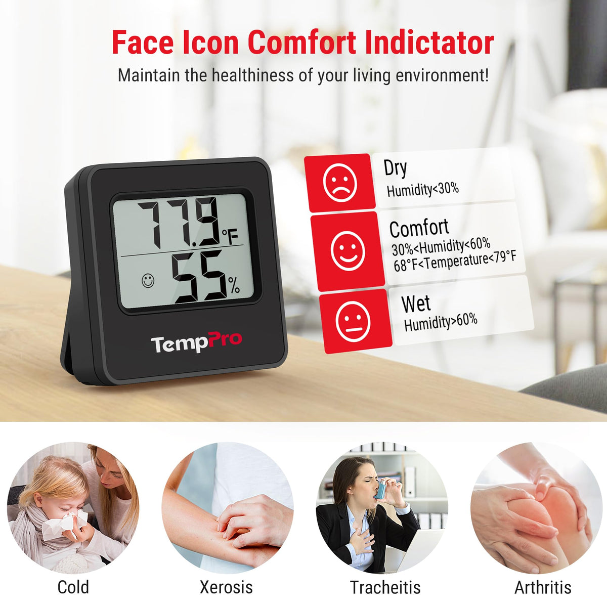 TempPro TP157 magnetic back for convenient wall mounting.