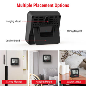 TempPro TP157 wall-mount hole saves space in apartments.
