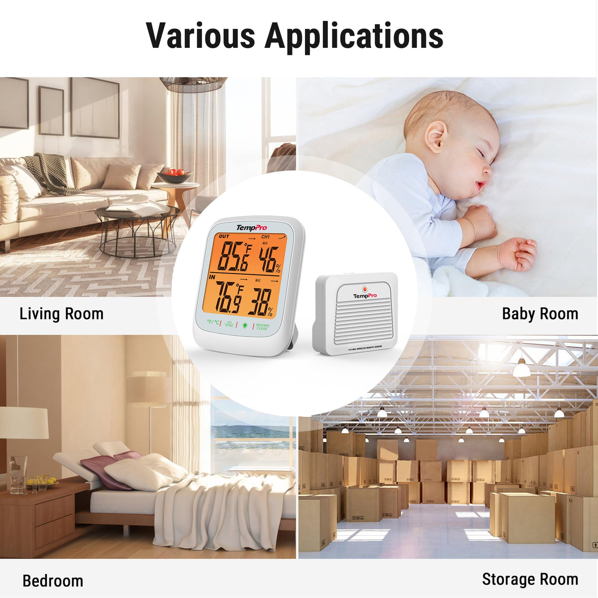 TempPro TP260B trend arrows help track changes over time.