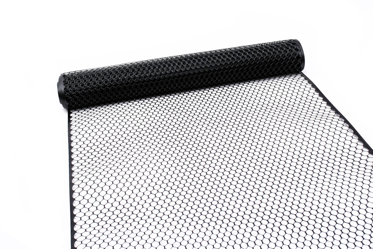 Tenax closeup of reinforced edges shows smooth, non-toxic design protecting animals.