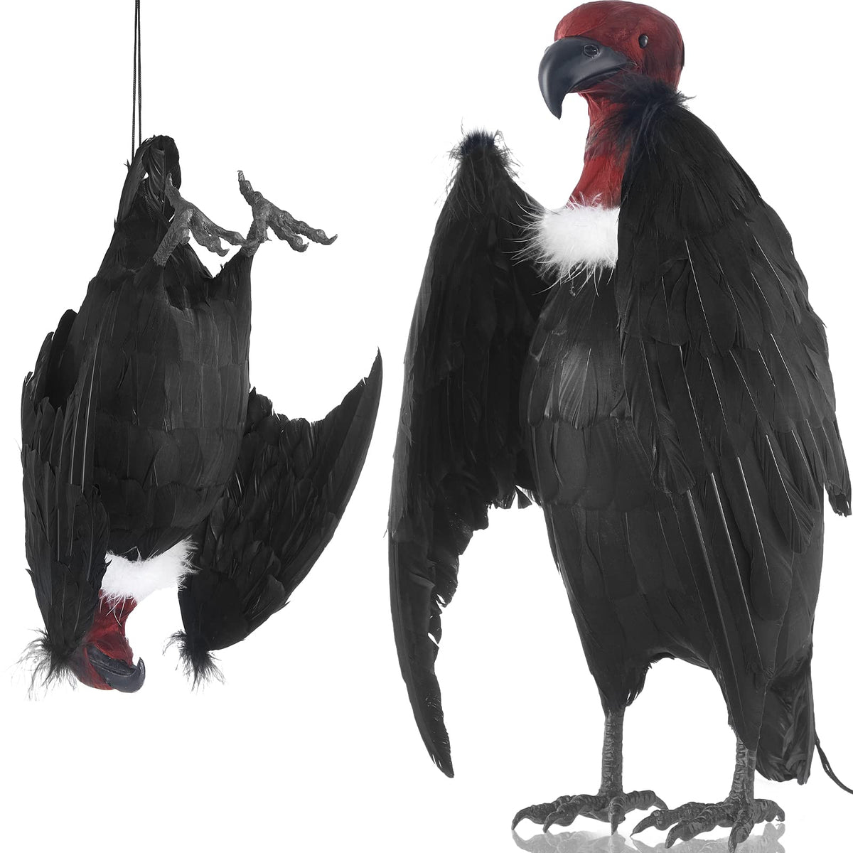 Tenceur 18 inch faux vulture decoy with lifelike feathers for yard deterrence.