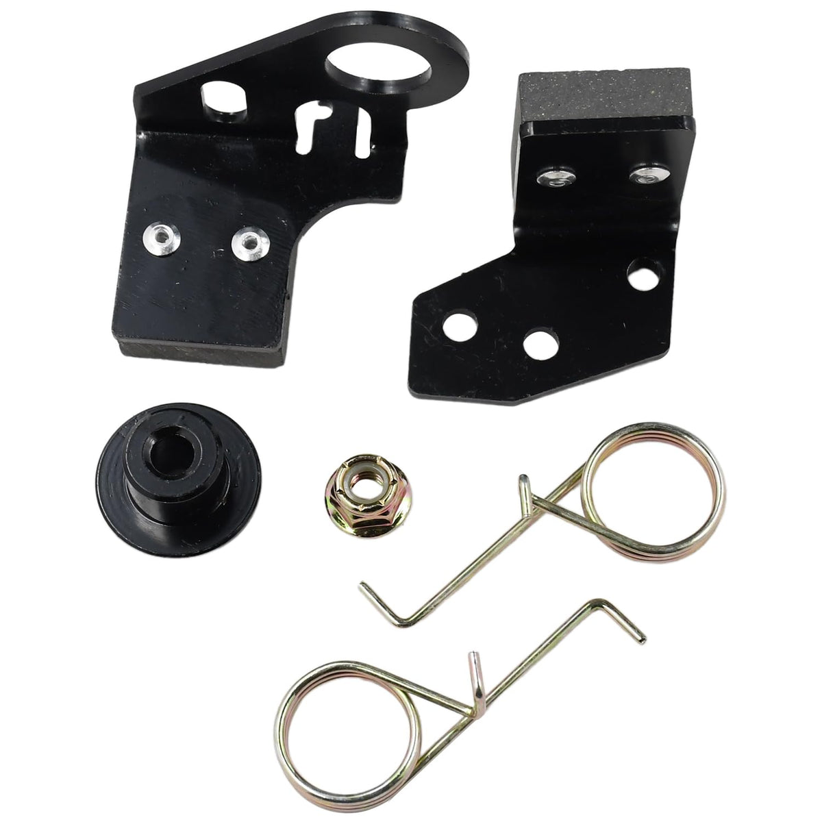 Tendparts deck brake arm kit close-up showing sturdy metal construction for durability