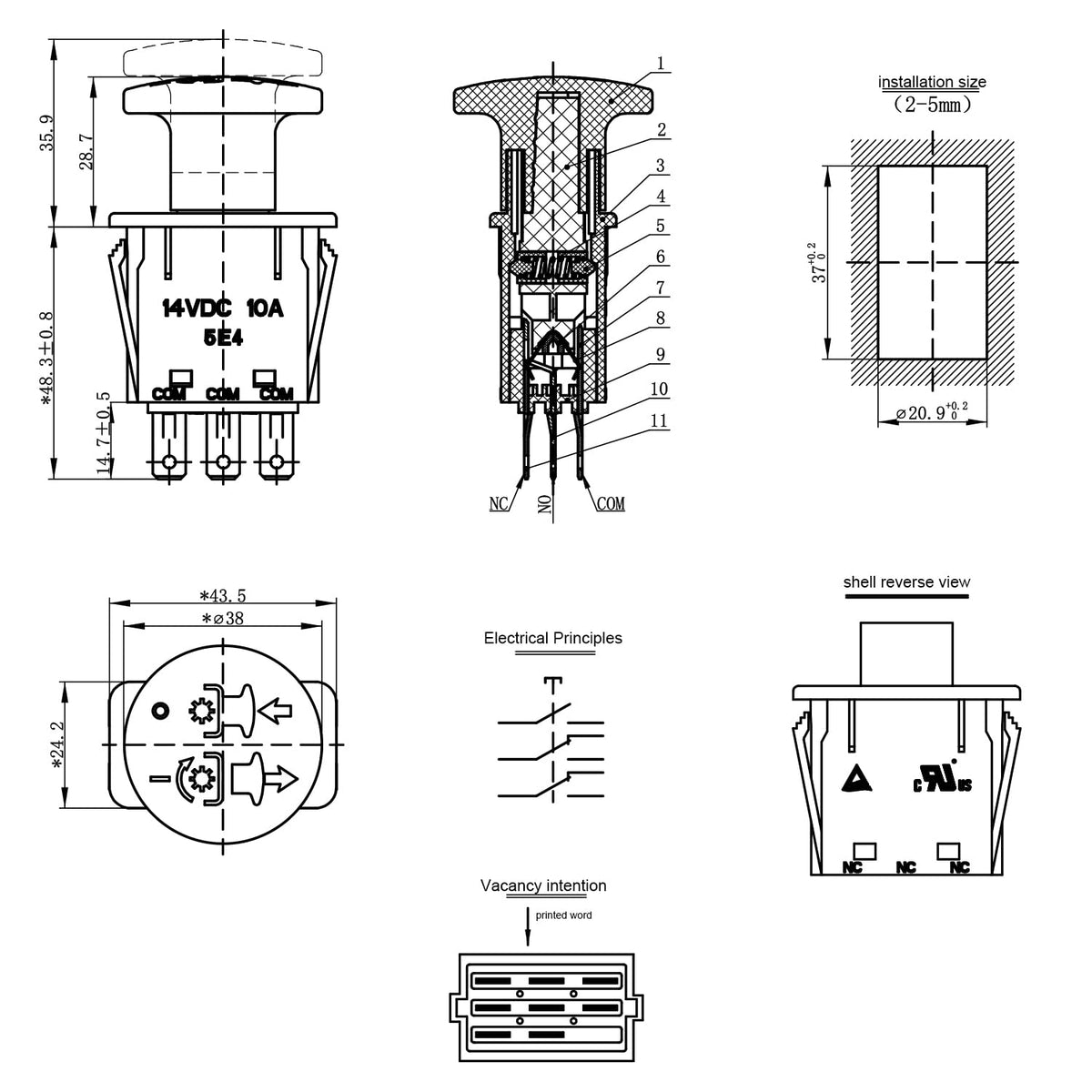 Tendparts PTO switch 504-01421; reliable repair for Cub Cadet and MTD units