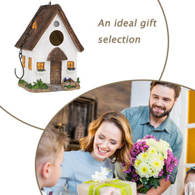 Tenforie Bird House hanging chain view shows secure outdoor mounting.