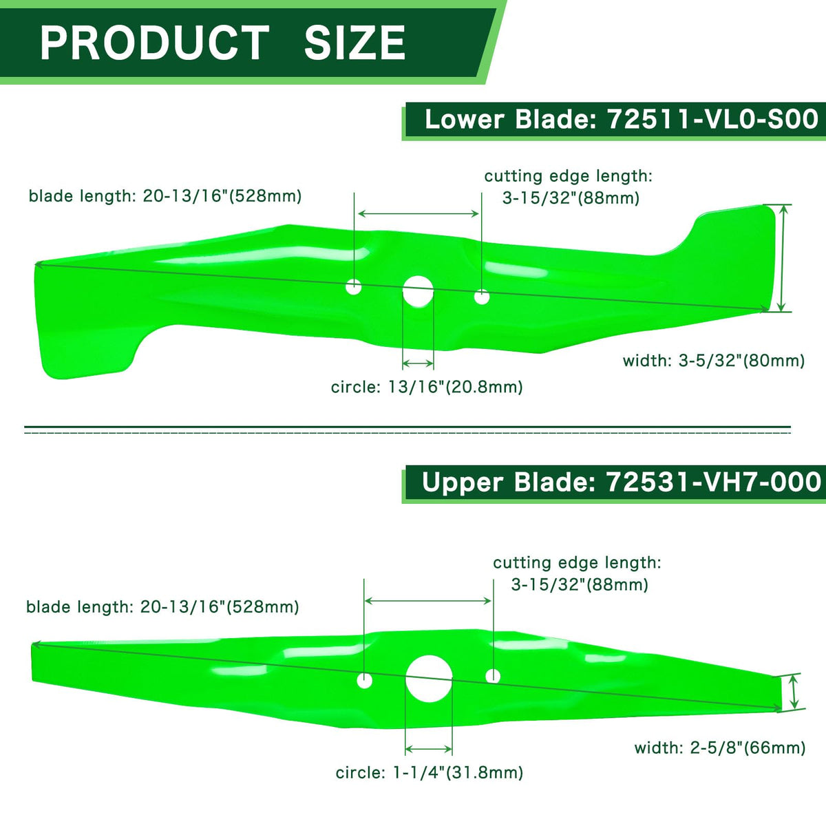 TENGMUJX 2-pack lower blade for Honda HRR, durable replacement