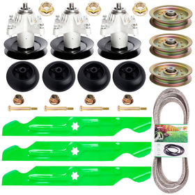 TENGMUJX 50-inch spindle kit components ready for quick mower deck replacement