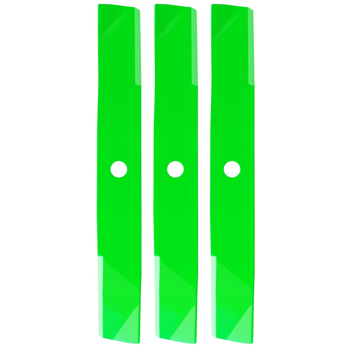 TENGMUJX 54-Inch deck blade edge close-up showing durable steel edge for longevity