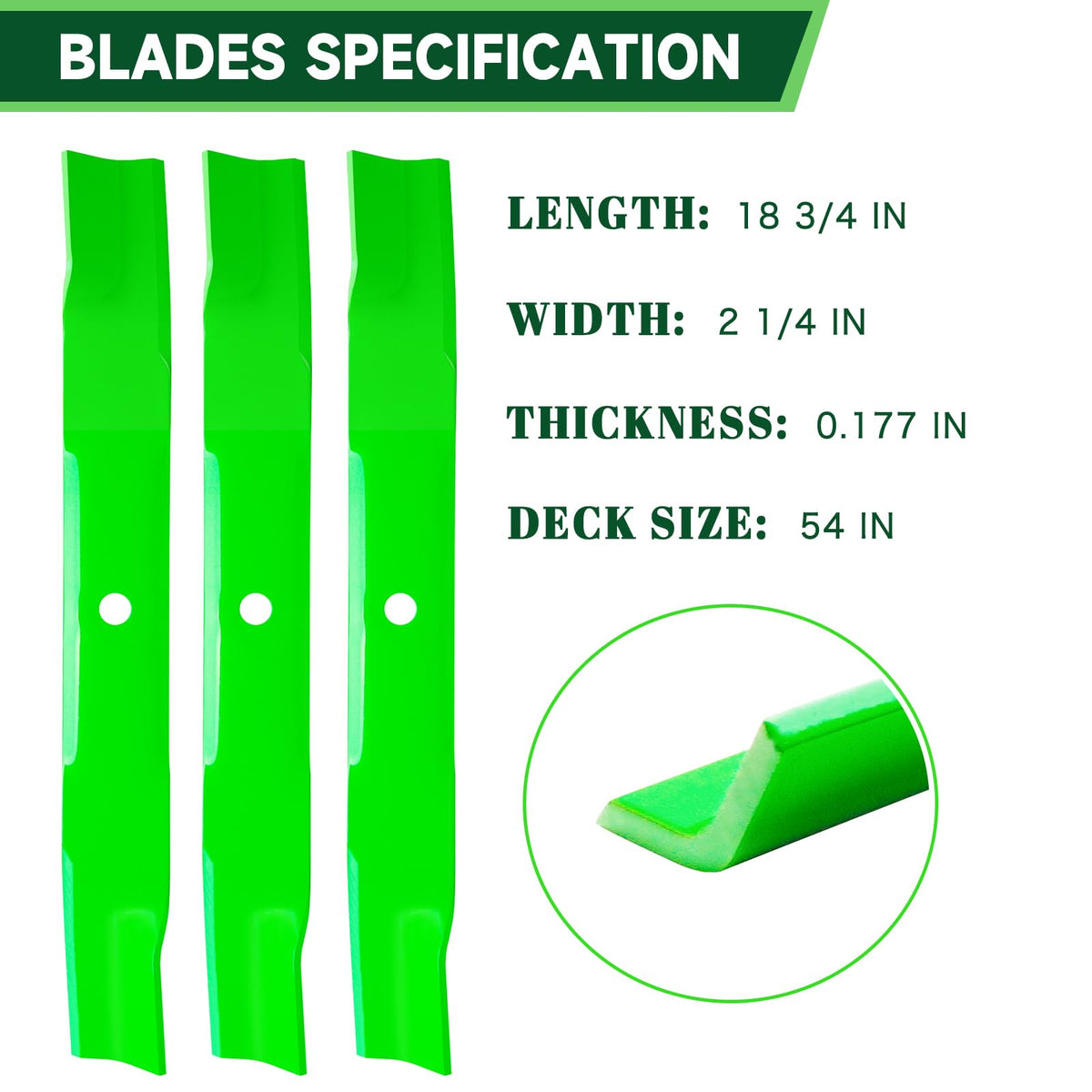 TENGMUJX 54-inch blade side view highlighting sturdy edge for smooth cuts.