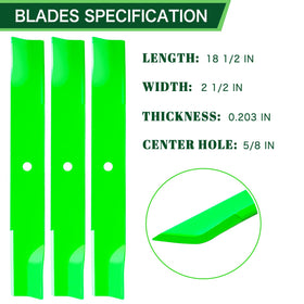 TENGMUJX hi-lift blades side view highlighting efficient mowing