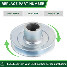TENGMUJX 756-0978B pulley height shows a compact 2-1/6 inch profile.