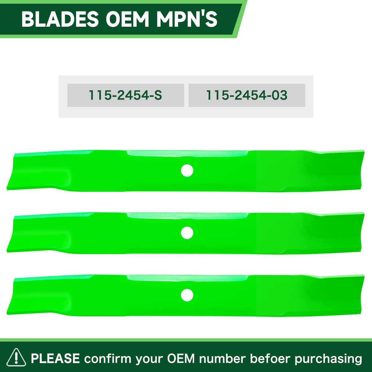 TENGMUJX blade compatibility with Exmark and Toro for versatile mower upgrades.