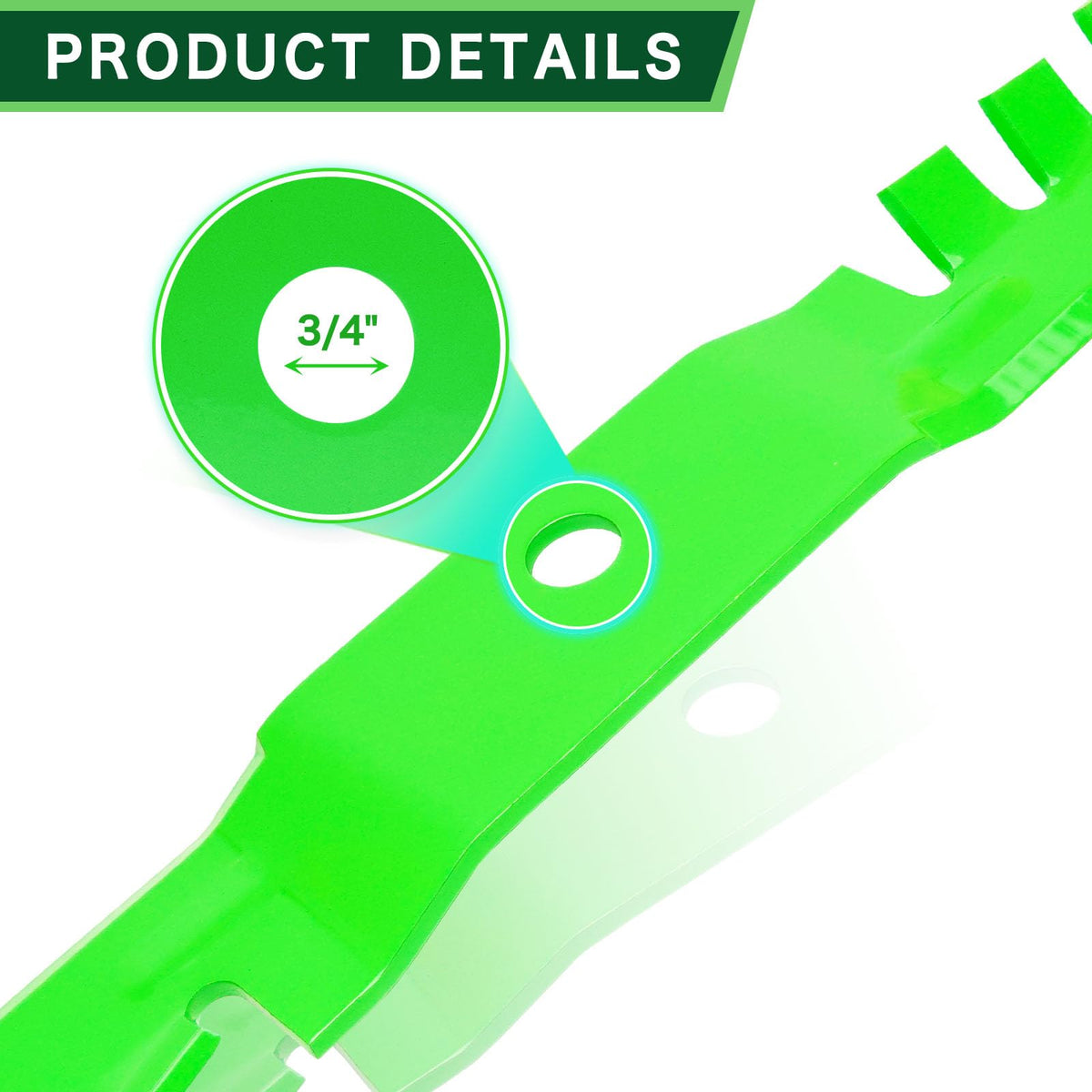 TENGMUJX blade length 16-1/2 inches for wider deck compatibility.