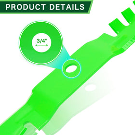 TENGMUJX blade length 16-1/2 inches for wider deck compatibility.