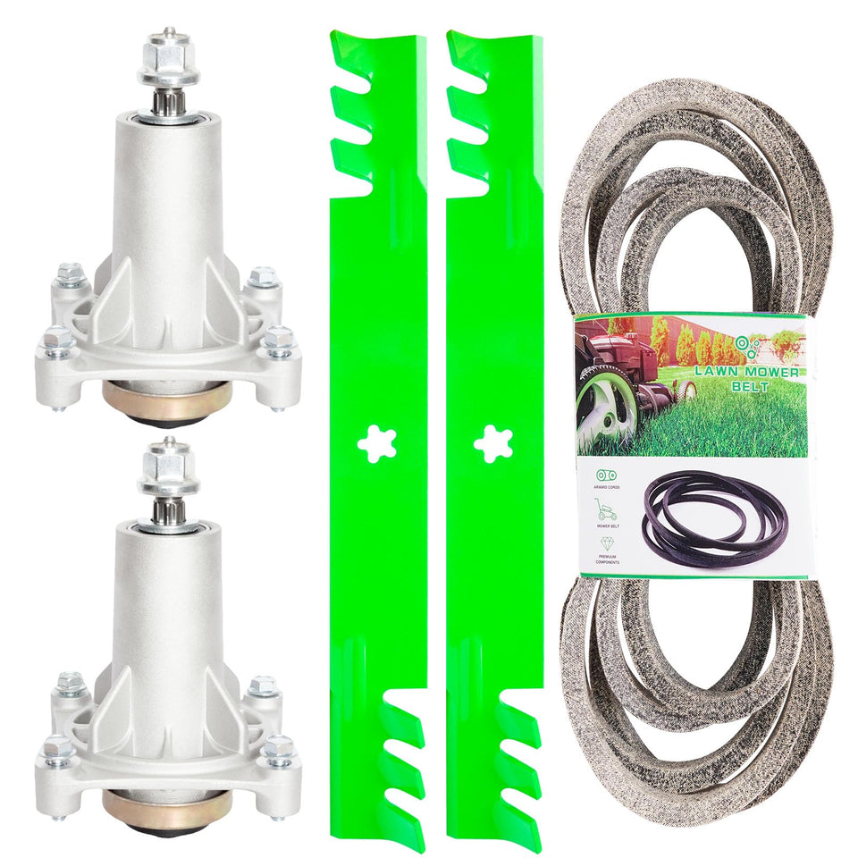 TENGMUJX spindle pair for Husqvarna YTH18542 improves mowing efficiency.