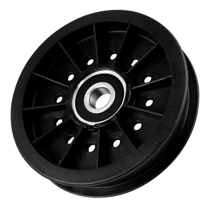 TENGMUJX idler pulley close-up shows durable OEM construction for smooth mower operation
