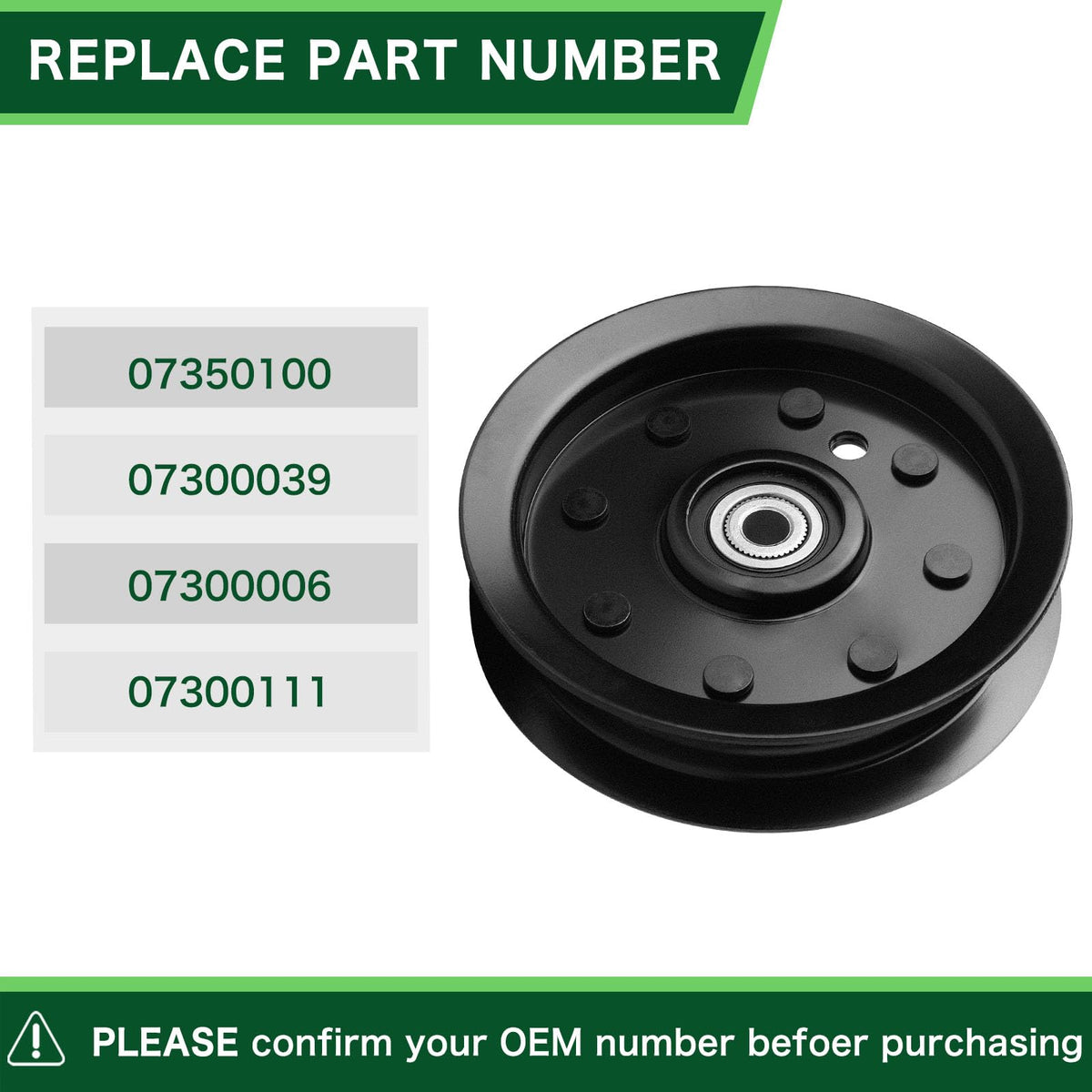 TENGMUJX pulley inner and outer dimensions for precise fit.