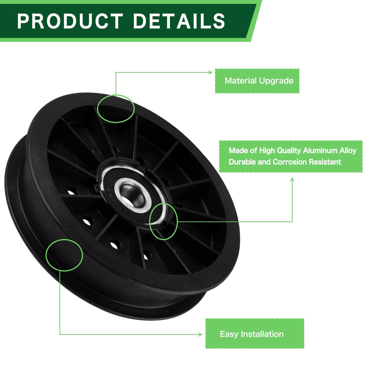 TENGMUJX pulley installation guide emphasizes easy, tool-friendly fit