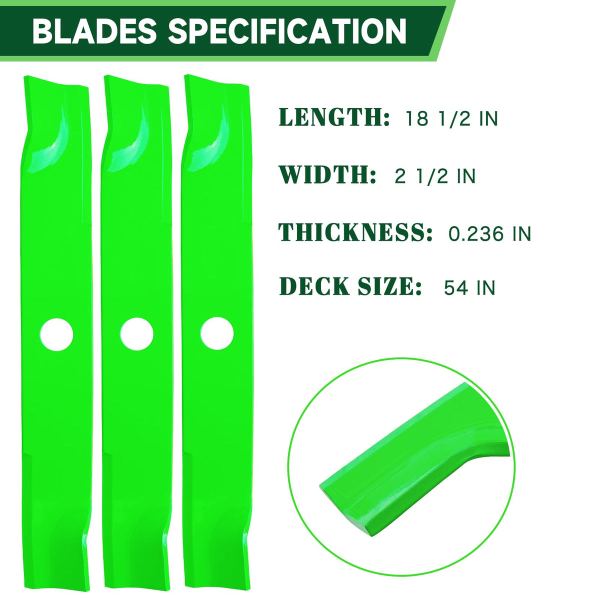 TENGMUJX K5613-34340 blade pack side view, optimized for efficient Kubota mowing